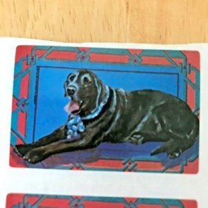 Frances Meyer Black Labrador Dog Stickers 4 Total Art Craft Project Vintage 90s